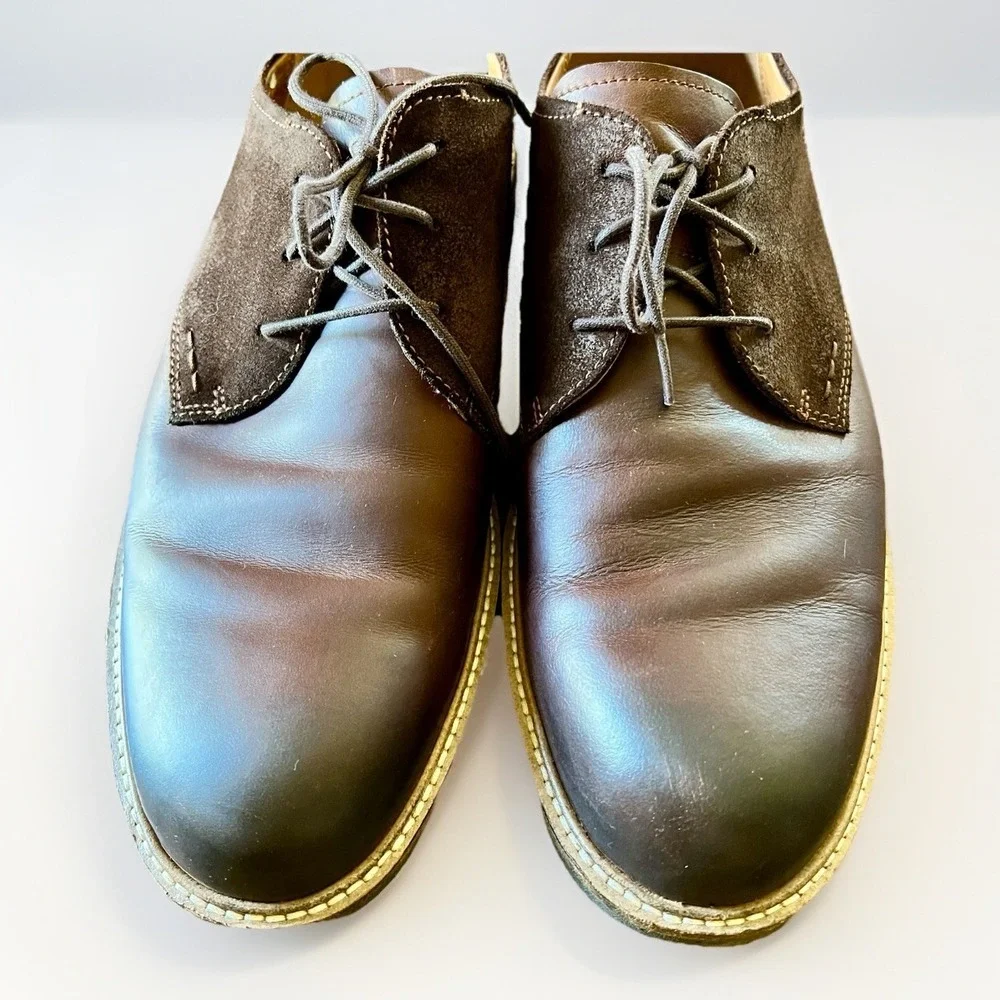 ECCO Kenton Plain Toe Oil Nubuck Leather Two-Tone Oxford Shoe Mens Sz 45/11-11.5